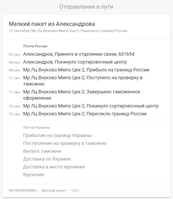 Доставка в Украину